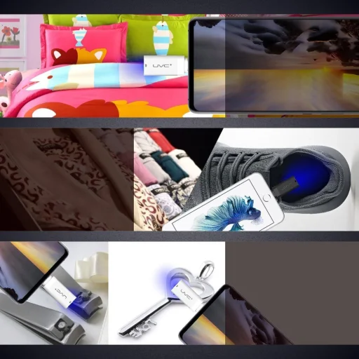 Mini UV UVC sterilizáló fertőtlenítő lámpa Type-C OTG fekete (60683) - 11