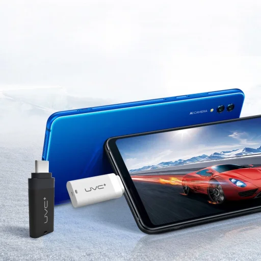 Mini UV UVC sterilizáló fertőtlenítő lámpa Type-C OTG fekete (60683) - 3