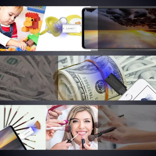 Mini UV UVC sterilizáló fertőtlenítő lámpa Type-C OTG fekete (60683) - 8