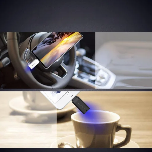 Mini UV UVC sterilizáló fertőtlenítő lámpa Type-C OTG fekete (60683) - 9