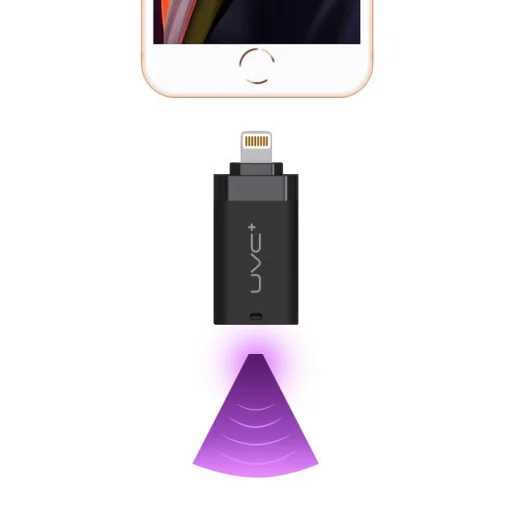 Mini UV UVC sterilizáló fertőtlenítő lámpa Lightning OTG fekete (60685) - 1