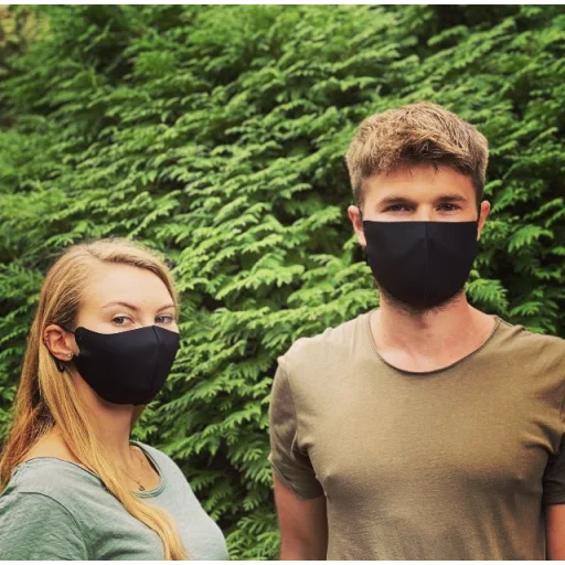 FDTwelve D1 orr- és szájmaszk mosható fekete - 2