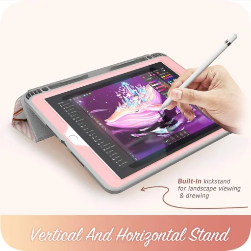 iPad 10.2 2019/2020/2021 Supcase Cosmo Pencil tok márvány mintás - 2