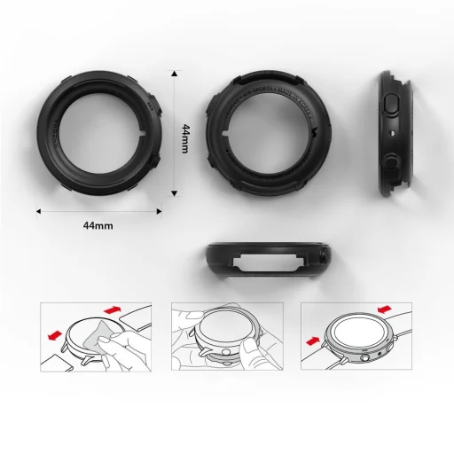 Ringke Air Sports gél TPU tok Samsung Galaxy Watch Active 2 44mm fekete (ASSG0002) - 5