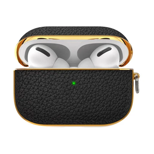 Kingxbar Bőr tok AirPods Pro 1/2 fekete - 1