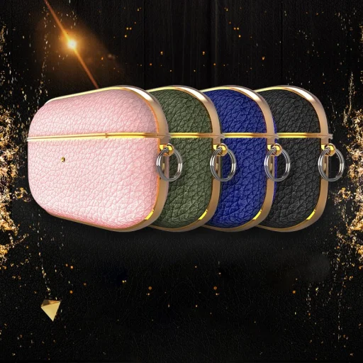 Kingxbar Bőr tok AirPods Pro 1/2 fekete - 2