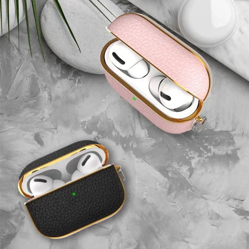 Kingxbar Bőr tok AirPods Pro 1/2 fekete - 7