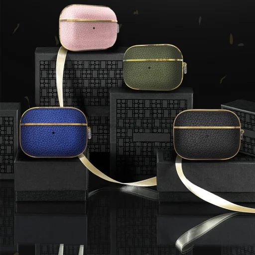 Kingxbar Bőr tok AirPods Pro 1/2 fekete - 9