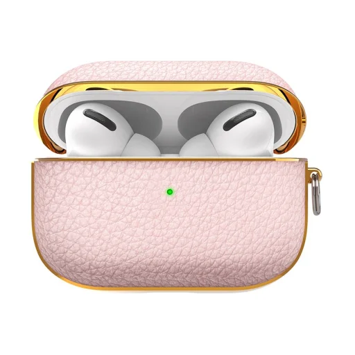 Kingxbar Bőr tok AirPods Pro 1/2 pink - 1