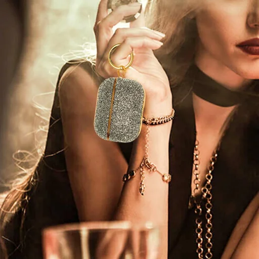 Kingxbar Crystal Fabric flitteres tok AirPods Pro 1/2 ezüst - 5