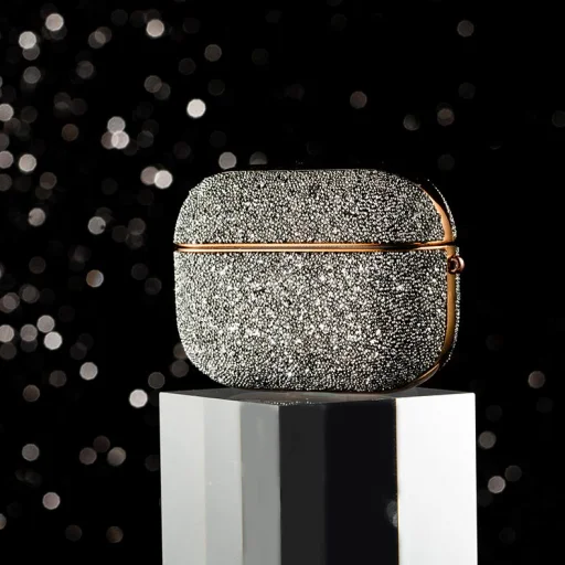 Kingxbar Crystal Fabric flitteres tok AirPods Pro 1/2 ezüst - 7