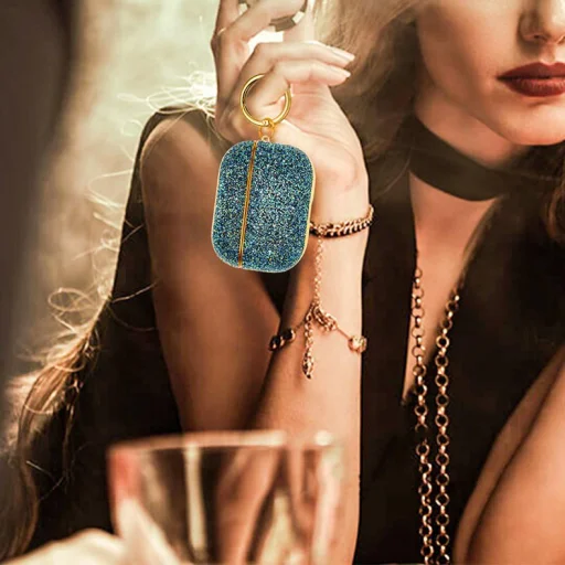 Kingxbar Crystal Fabric flitteres tok AirPods Pro 1/2 kék - 5