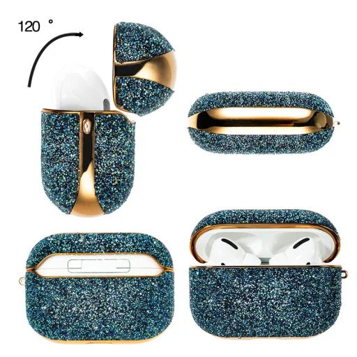 Kingxbar Crystal Fabric flitteres tok AirPods Pro 1/2 kék - 6
