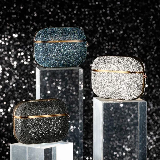 Kingxbar Crystal Fabric flitteres tok AirPods Pro 1/2 kék - 8