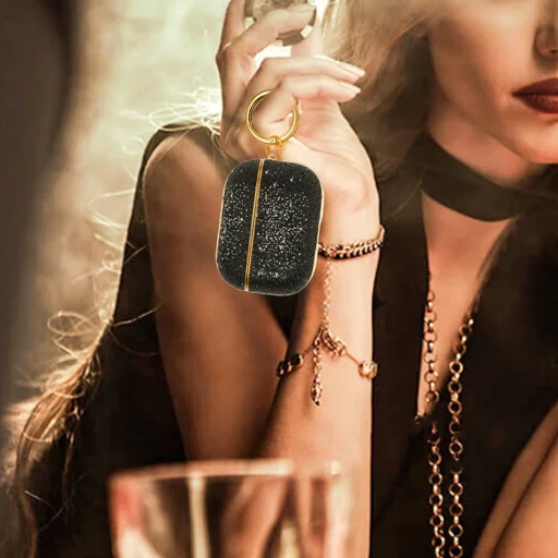 Kingxbar Crystal Fabric flitteres tok AirPods Pro 1/2 fekete - 5