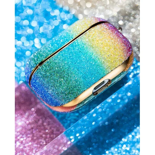 Kingxbar Rainbow flitteres tok AirPods Pro 1/2 ezüst - 10