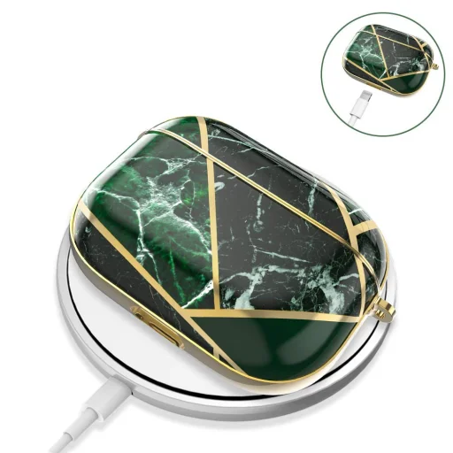 Kingxbar Jade AirPods Pro 1/2 tok fekete-zöld színben - 5