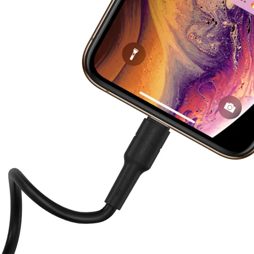 Borofone Kábel BX30 Szilikon - USB - Lightning - 2,4A 1 méter fekete - 4