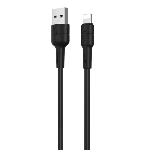 Borofone Kábel BX30 Szilikon - USB - Lightning - 2,4A 1 méter fekete - 1