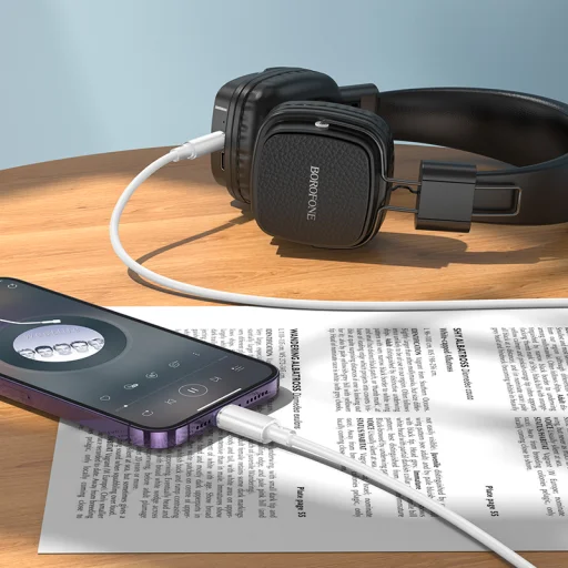 Borofone Kábel BL21 Lemon - Lightning - jack 3,5mm - 1 méter fehér - 3