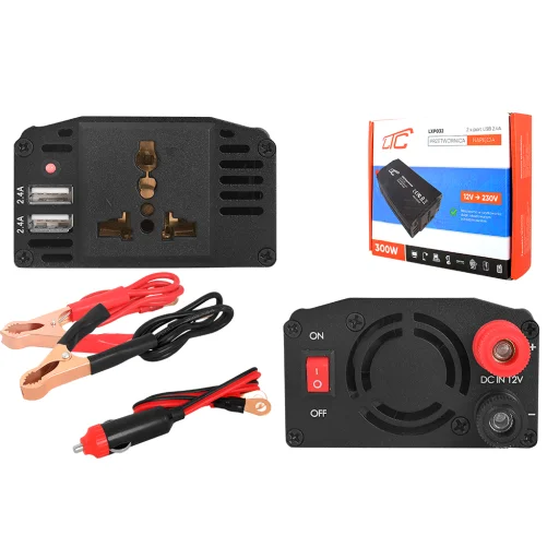 Power inverter be: 12V DC ki: 230V/50Hz, 300W/600W + 2xUSB-A 5V/2.4A LTC - 2