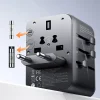 Joyroom JR-TCW02 65W utazó adapter univerzális EU/US/JP/AU/UK/CN - Fekete thumbnail