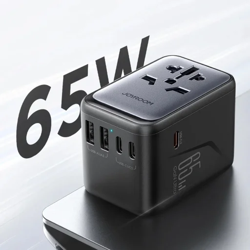 Joyroom JR-TCW02 65W utazó adapter univerzális EU/US/JP/AU/UK/CN - Fekete - 7