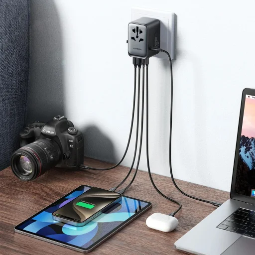 Joyroom JR-TCW02 65W utazó adapter univerzális EU/US/JP/AU/UK/CN - Fekete - 8