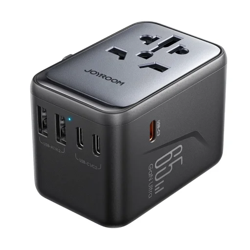 Joyroom JR-TCW02 65W utazó adapter univerzális EU/US/JP/AU/UK/CN - Fekete - 1