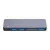 Hub 6w2 RayCue 2x USB-C Thunderbolt 3 + 3x USB-A 3.0 5Gbps + SD/TF 2.0 (szürke) thumbnail