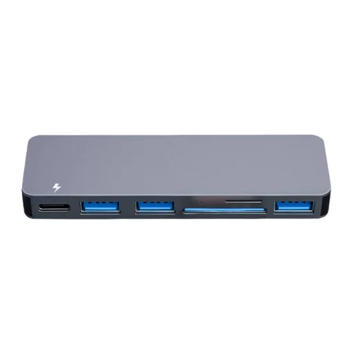 Hub 6w2 RayCue 2x USB-C Thunderbolt 3 + 3x USB-A 3.0 5Gbps + SD/TF 2.0 (szürke) - 2
