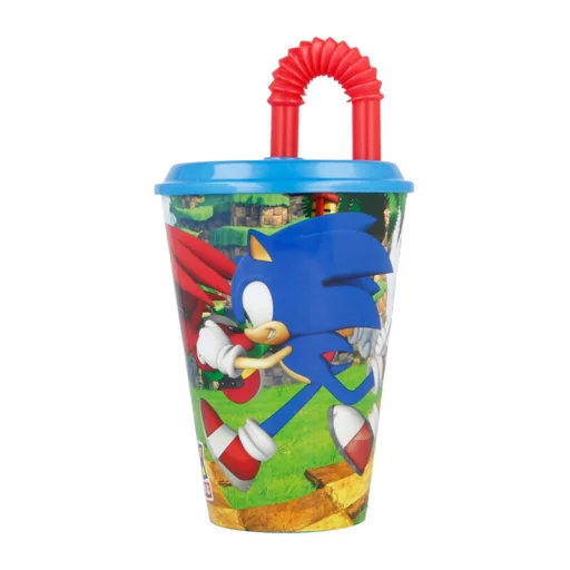 Gyermek Szívószálas Pohár STOR 40530 430 ml Sonic, a sündisznó (kék&piros) - 2
