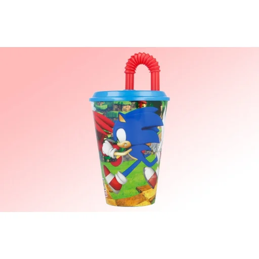 Gyermek Szívószálas Pohár STOR 40530 430 ml Sonic, a sündisznó (kék&piros) - 5