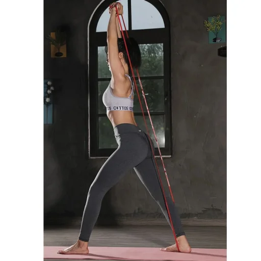 Ellenállási szalagok készlete rehabilitációs gyakorlatokhoz különböző terhelésekkel RC-K-291 5 db multicolor - 4