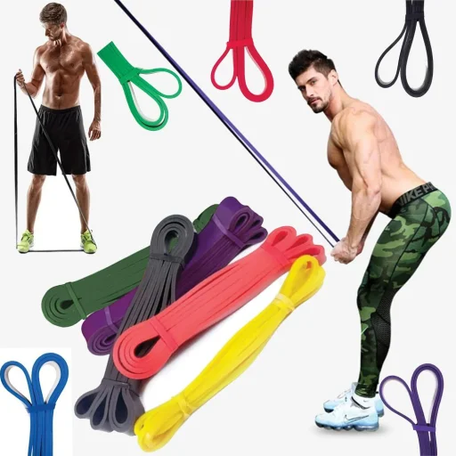 Ellenállási szalagok készlete rehabilitációs gyakorlatokhoz különböző terhelésekkel RC-K-291 5 db multicolor - 9