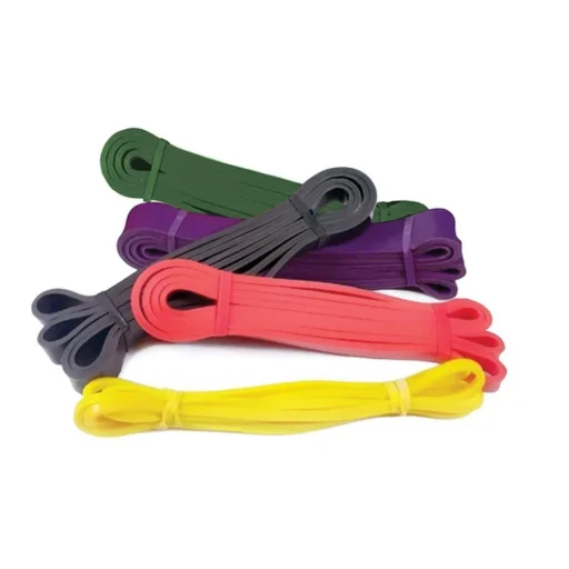 Ellenállási szalagok készlete rehabilitációs gyakorlatokhoz különböző terhelésekkel RC-K-291 5 db multicolor - 1