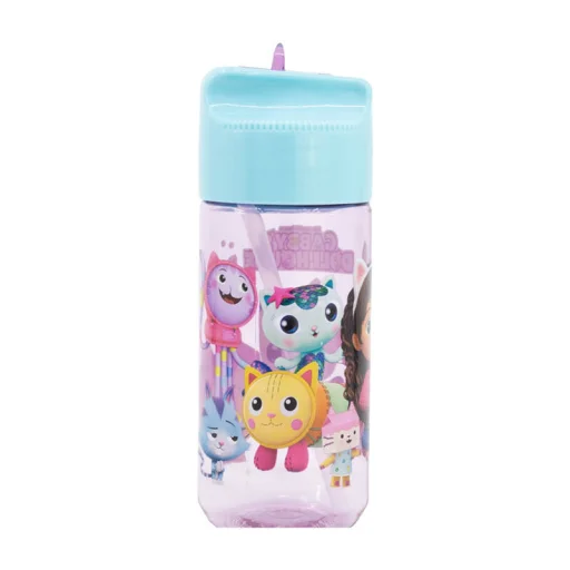 Szívószálas kulacs gyerekeknek STOR 21236 430 ml Gabi babaháza (rózsaszín és kék) - 2