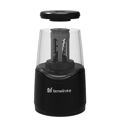 Újratölthető spirálpengés ceruzahegyező Tenwin 8010-1 micro USB (fekete) - 2