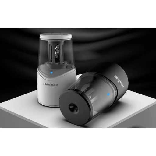 Újratölthető spirális pengés ceruzahegyező Tenwin 8010-2 micro USB (fehér) - 4