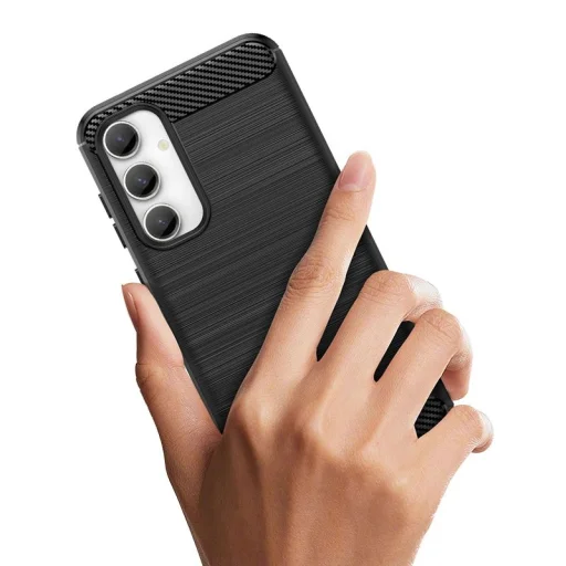 Rugalmas karbon mintás tok Samsung Galaxy S23 FE-hez - fekete tok - 5