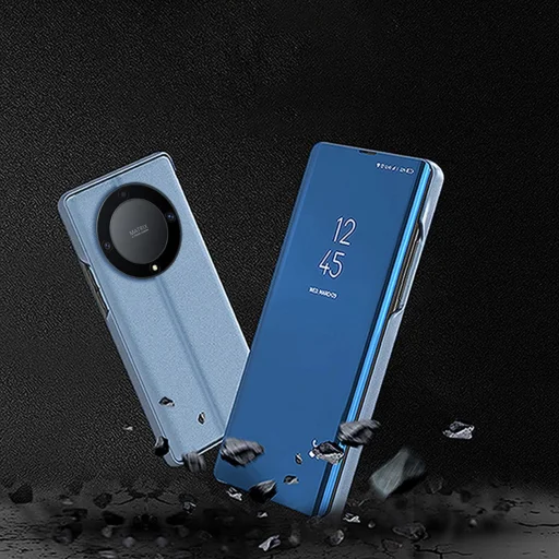 Átlátszó Nézet Fliptok Honor Magic5 Lite / X40 / X9a fekete tok - 7