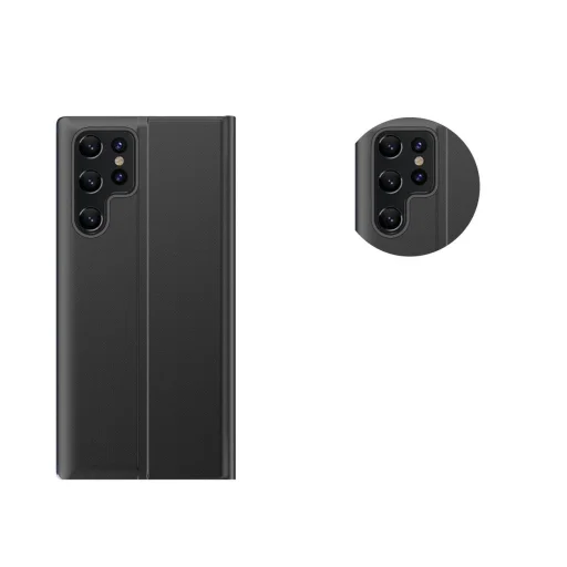 New Sleep View fliptok Samsung Galaxy S24 Ultra tok - fekete - 3
