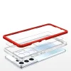 Clear 3in1 tok Samsung Galaxy S23 Ultra szilikon tok kerettel, piros thumbnail