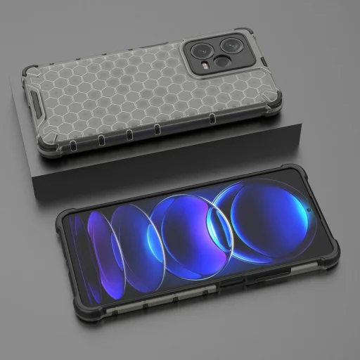 Xiaomi Redmi Note 12 Pro+ Honeycomb páncél hibrid tok fekete - 3