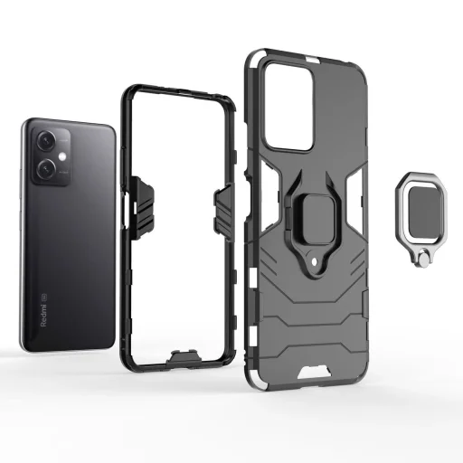 Xiaomi Redmi Note 12 5G / Poco X5 5G Ring Armor Magtartó Gyűrűs Fekete tok - 14