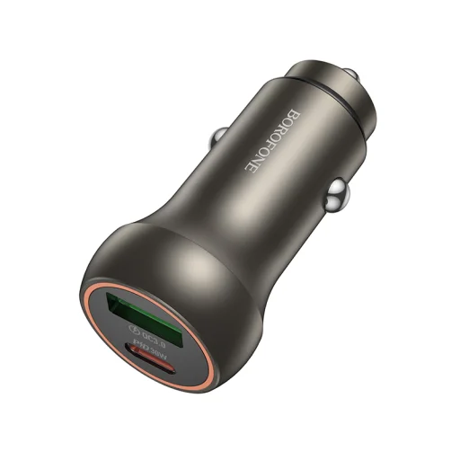 Borofone autós töltő BZ32B Fresh - USB + Type C - QC 3.0 PD 48W arany - 1