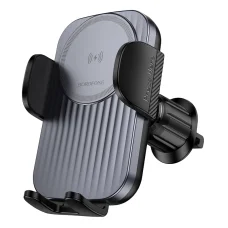 Borofone autós telefontartó BH221 Path vezeték nélküli töltéssel légbeömlőre fekete