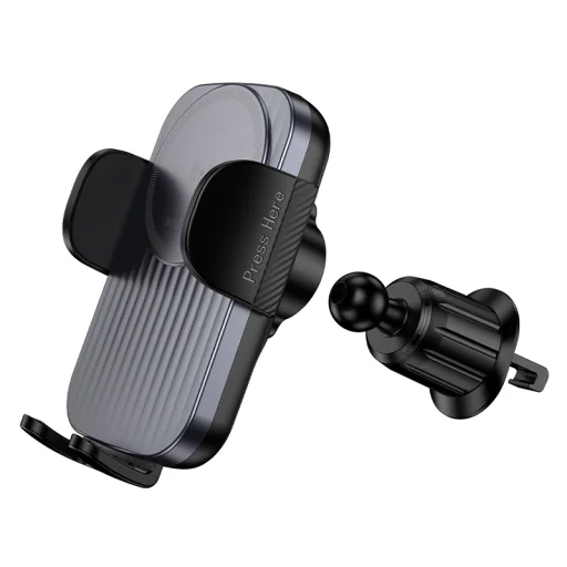 Borofone autós telefontartó BH221 Path vezeték nélküli töltéssel légbeömlőre fekete - 4