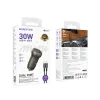 Borofone Autós töltő BZ32A Fresh - USB + Type C - QC 3.0 PD 30W Type C to Type C kábellel arany thumbnail