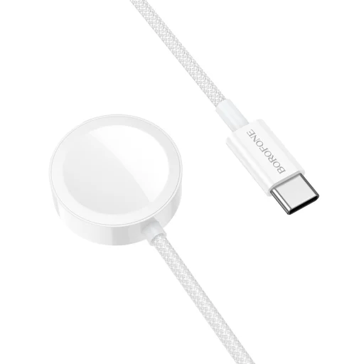 Borofone vezeték nélküli indukciós töltő BQ37 Star 2,5W iWatch 1-9, SE/SE2, Samsung Ultra/Ultra2 fehér - 2